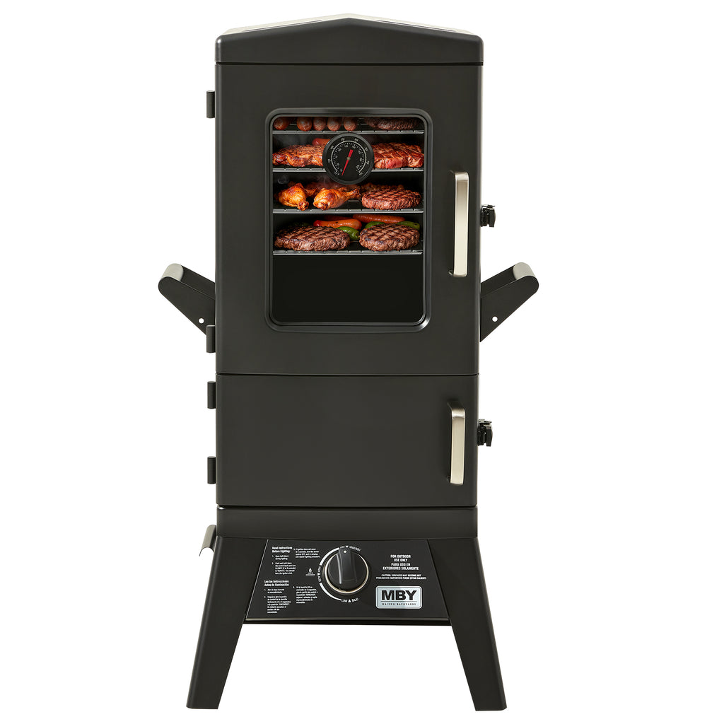 JXXM Outdoor Vertical Propane Gas Smoker with Cover, 4 Removable Racks, Adjustable Temperature Control, Heavy-Duty BBQ Grill for Backyard Cooking
