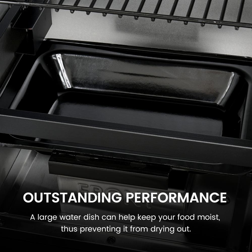JXXM Vertical Electric Pellet Smoker Grill, Black, 616 Sq In Cooking Area, LED Temp Control, Meat Probe, 4 Racks, Outdoor BBQ Smoker