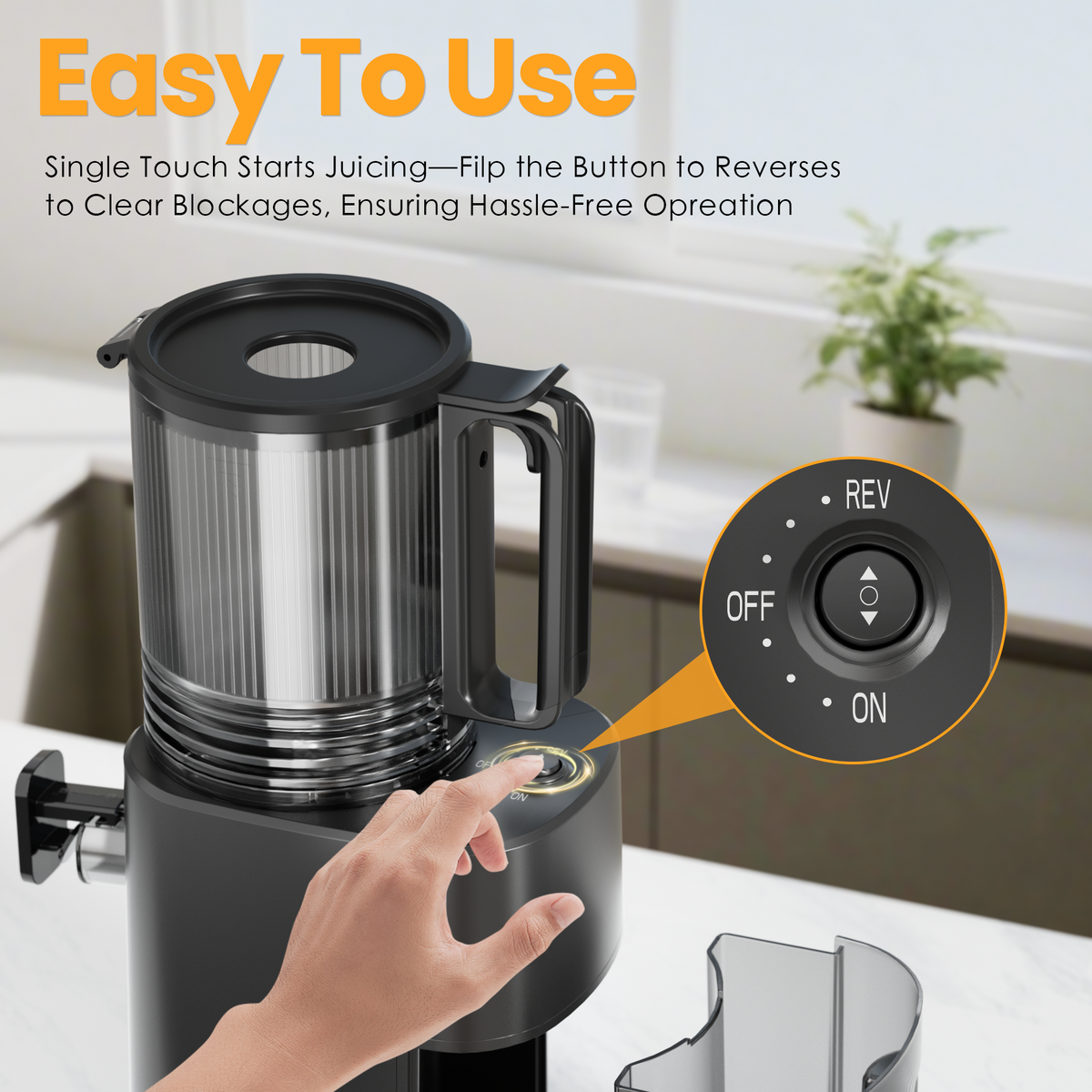 Cold Press Juicer, 5.6" Wide Feed Chute Juicer Machines for Vegetable and Fruit, Slow Masticating Juicer with DC Moter