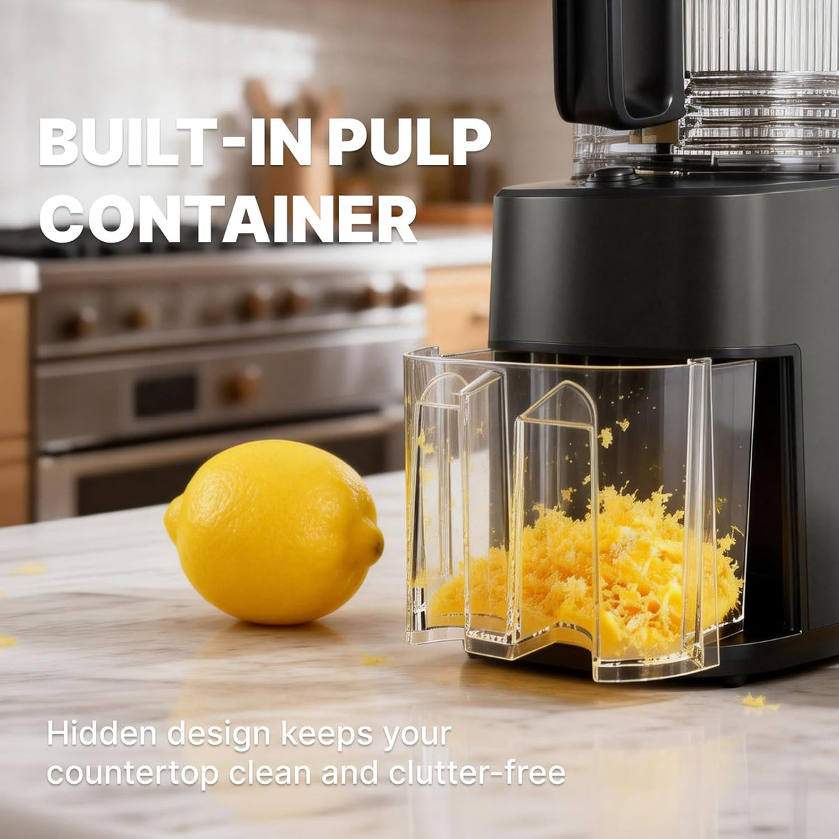 Cold Press Juicer, 5.5inch Wide Feed Chute Juicer Extractor Machine, Slow Masticating Juicer for Whole Vegetables & Fruits, Black